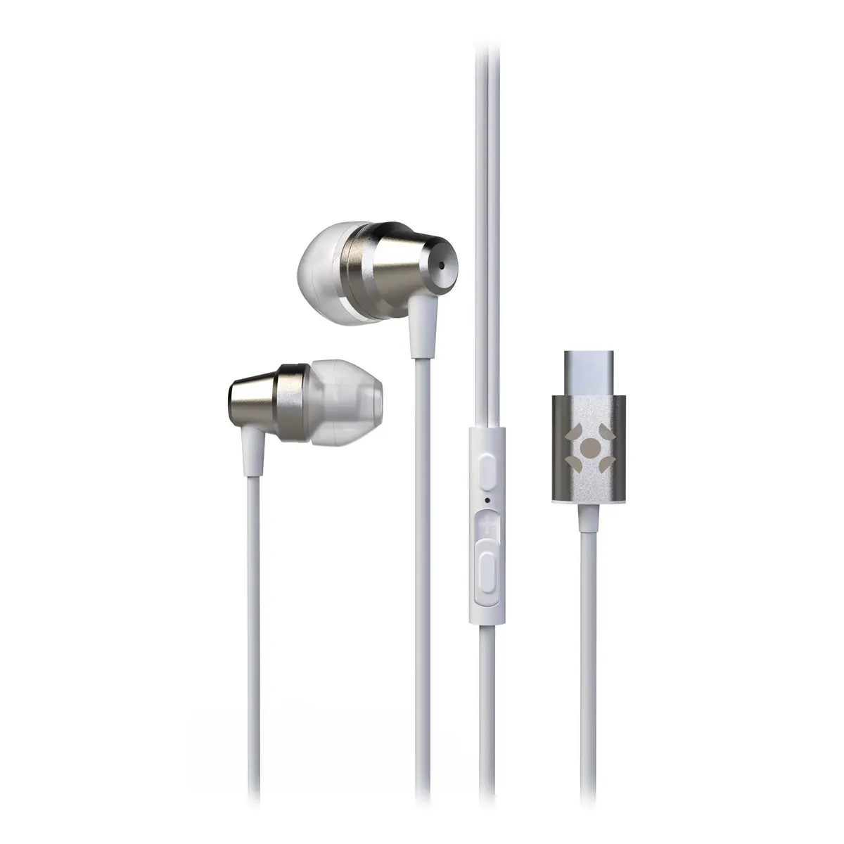 Fone de Ouvido Intra-Auricular Com Fio Tipo-C IE210 Branco Fortrek