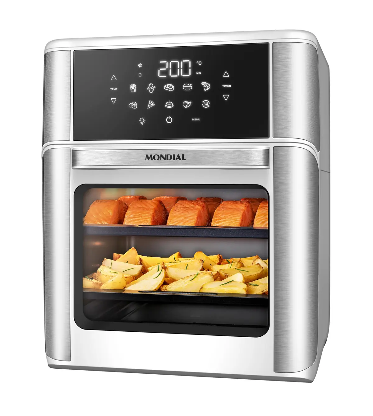 MONDIAL Fritadeira Air Fryer Forno Oven 12L, Branco/Inox, 2200W, 220V - AFON-12L-WI