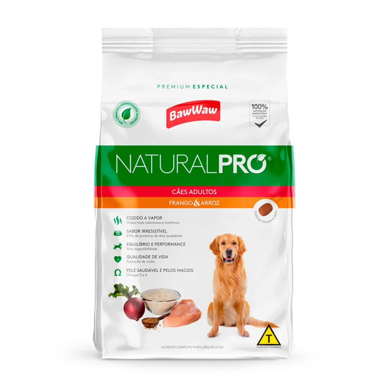 Ração Baw Waw Natural Pro para cães adultos sabor Frango e Arroz - 10,1kg