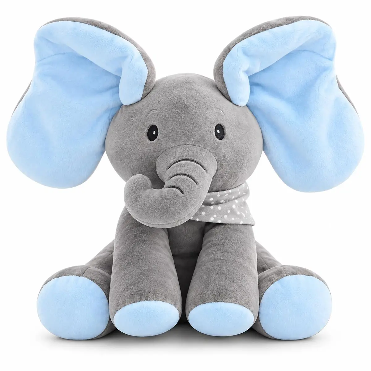Elefante Musical Interativo de Pelúcia com Movimento das Orelhas, Brinquedo Infantil Macio com Música, Estímulo Sensorial e Motor para Bebês e Crianças - 1