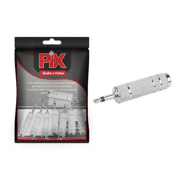 10x Adaptador Áudio P2 Mono Para P10 Mono J10 Níquel Metal - 1