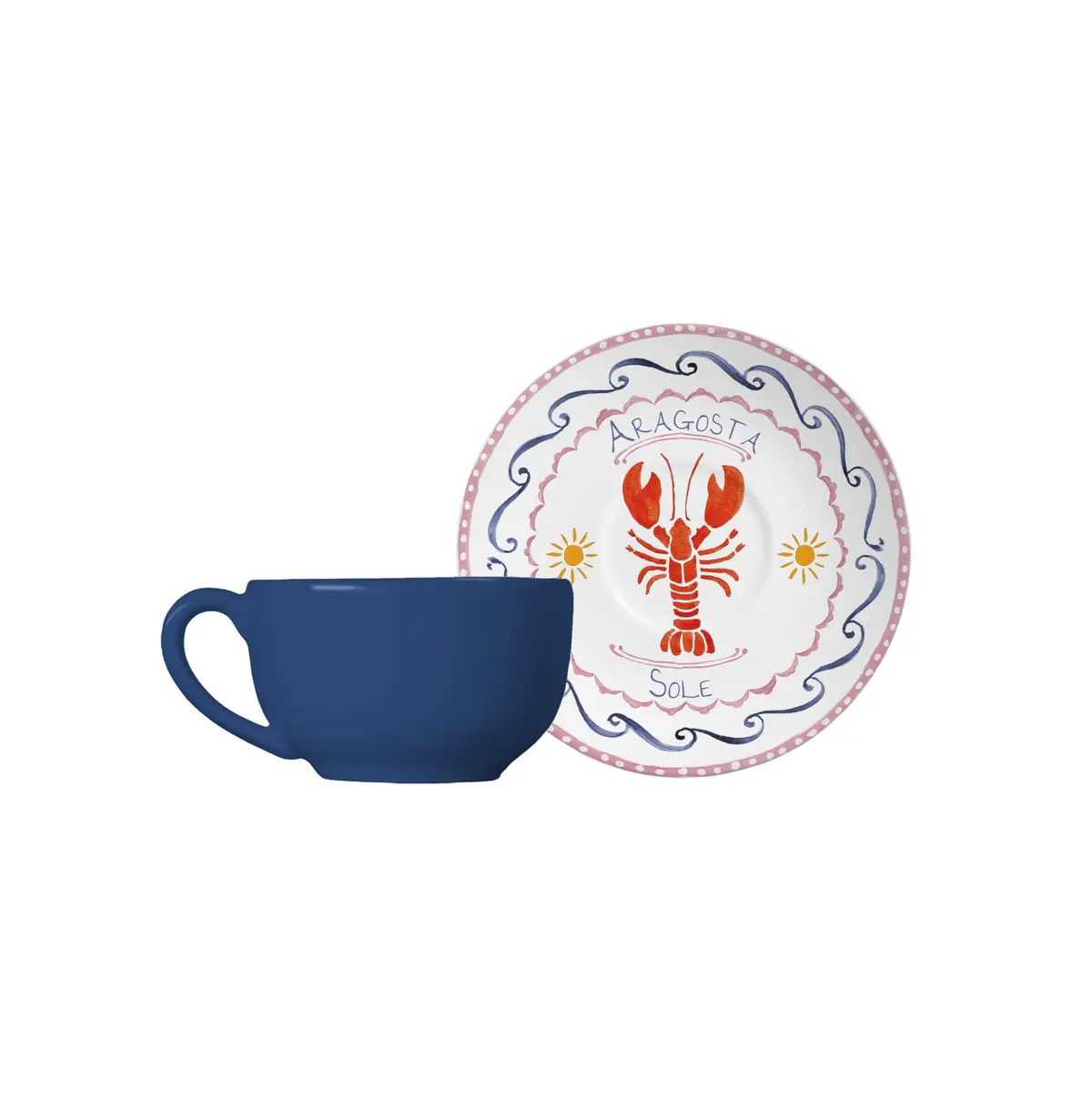 ALLEANZA CONJ DE 06 XÍC. CHÁ 250ML AZUL NAVY C/PIRES COUP DI MARE