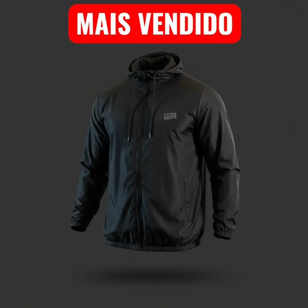 Corta Vento Masculina Impermeável Semi Forrada PRETO Rock Saints - 1