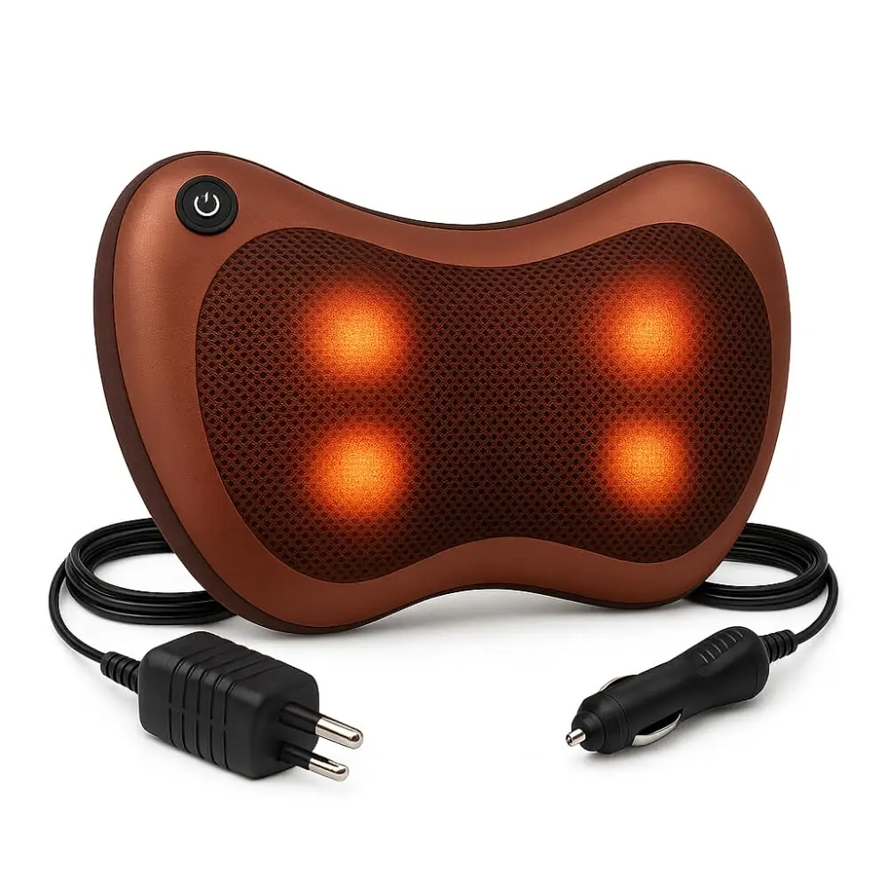 Almofada Massageadora Shiatsu com Aquecimento | 4 Pontos de Massagem, Massageador Elétrico, Para Pescoço Costas Pernas e Pés