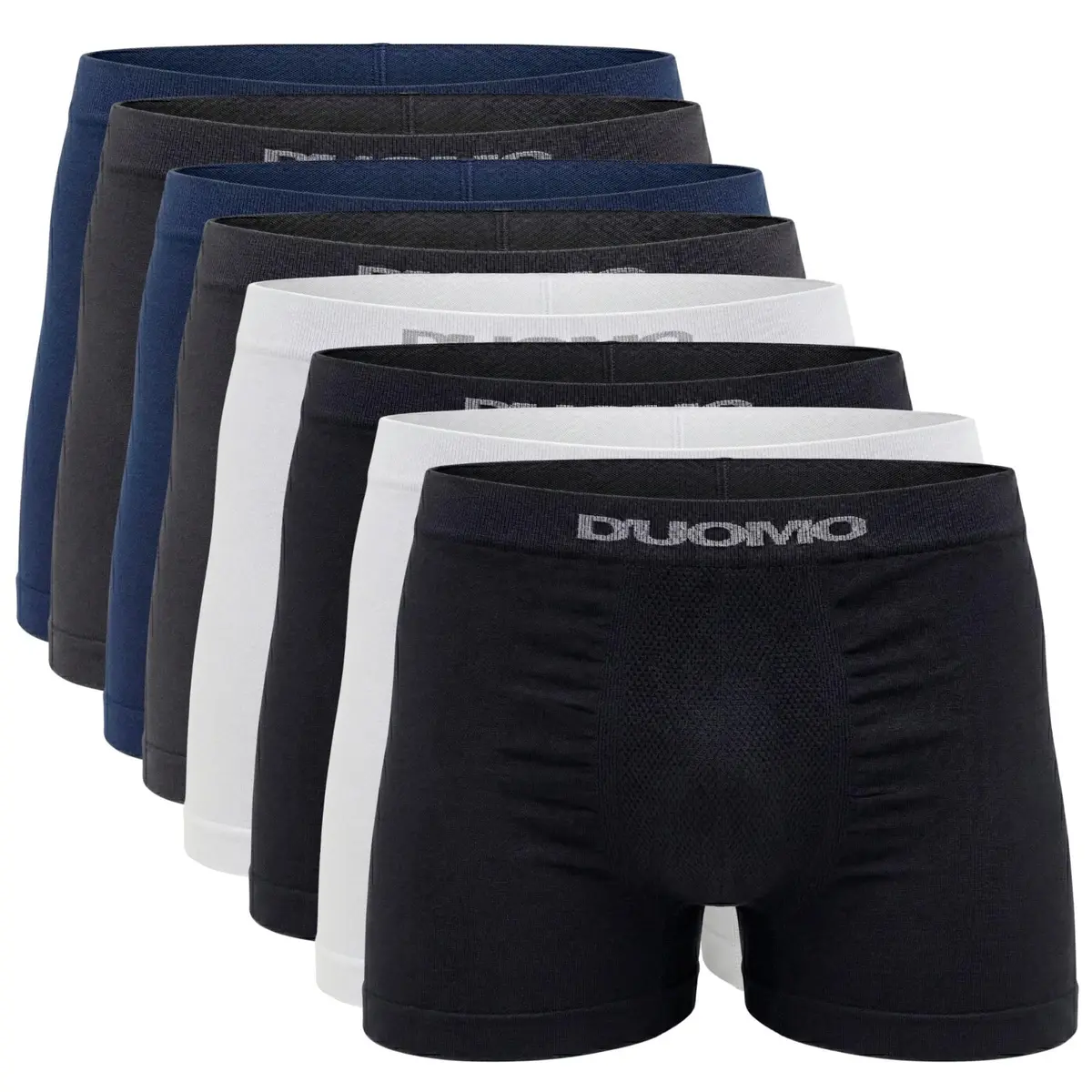 Kit 8 Cuecas Boxer Duomo Sem Costura Algodão Microfibra Masculina Box