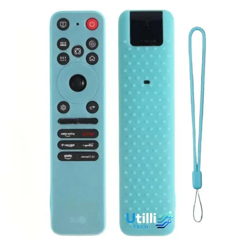 Capa Protetora de Silicone para Controle Remoto LG Magic MR25GA com Brilho no Escuro Azul Luminoso