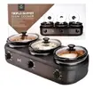 Triplo Buffet Black Glass Rechaud Elétrico Preto - - 1