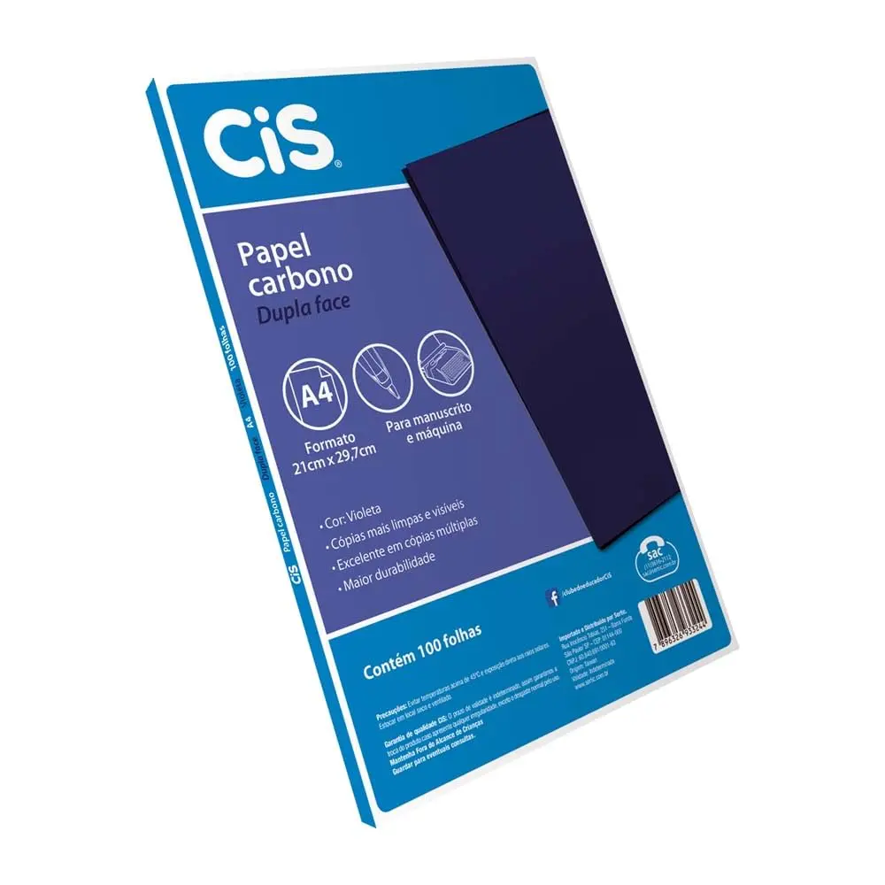 Papel Carbono, CIS, 30.2400, Violeta, pacote de 100