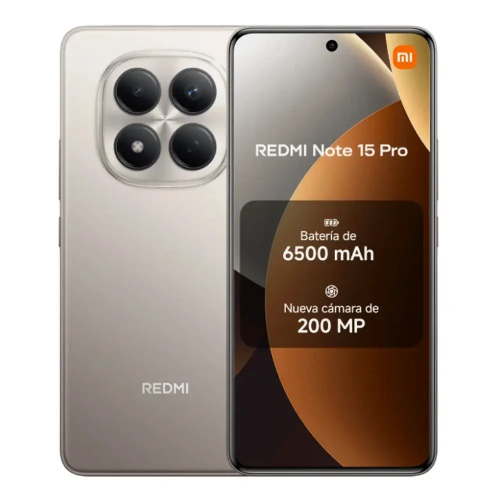 Redmi Note 15 Pro 200 MP smartphone with 6.77" AMOLED display, 6500 mAh battery, and MediaTek Helio G200 Ultra processor, featuring 8GB RAM + 256GB storage or 12GB RAM + 512GB, turbo charging 45W for quick power recovery.