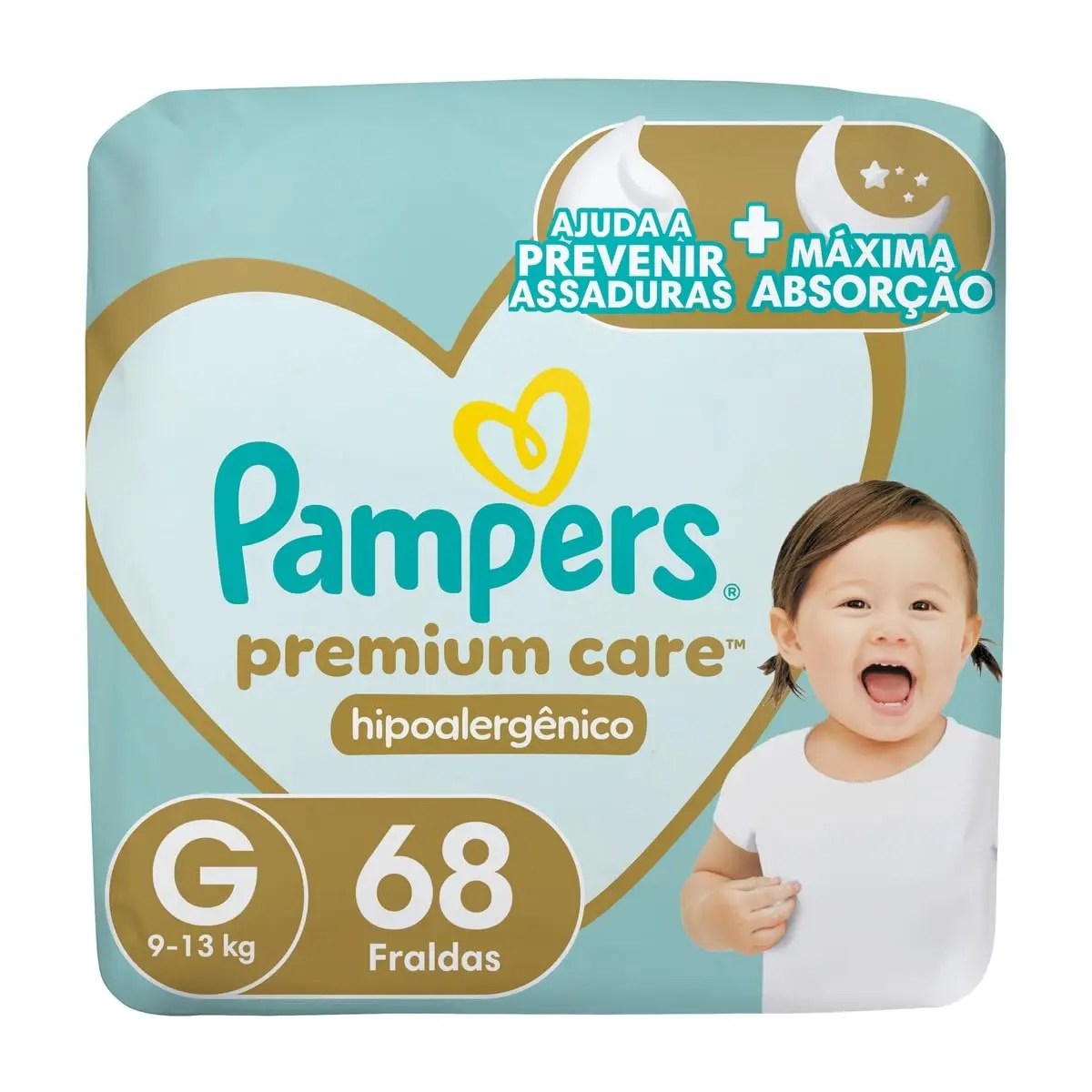 Fralda Pampers Premium Care Tamanho G 68 Unidades