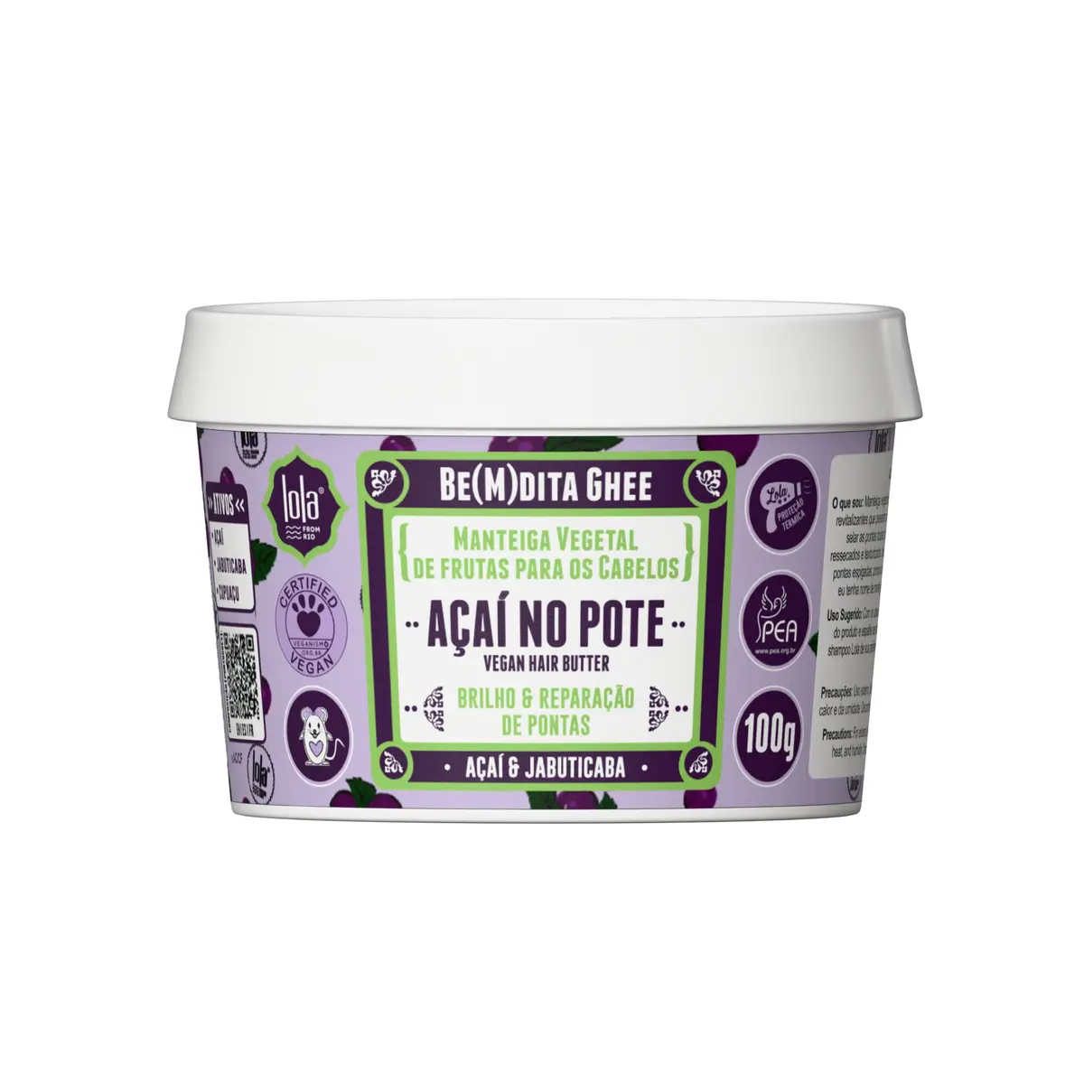 Máscara de Brilho e Reparação de Pontas Lola Cosmetics Be(M) dita Ghee Açaí 100 g - 1