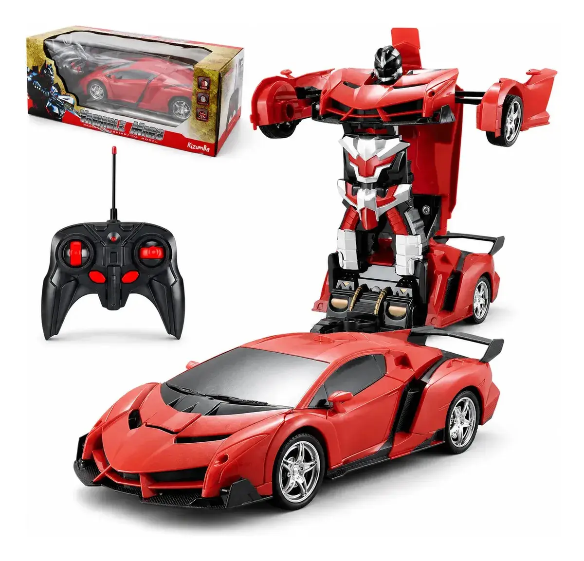 Carrinho Robô Transformer Controle Remoto Infantil Carro Transformer Que Vira Robô A Pilha Kizumba