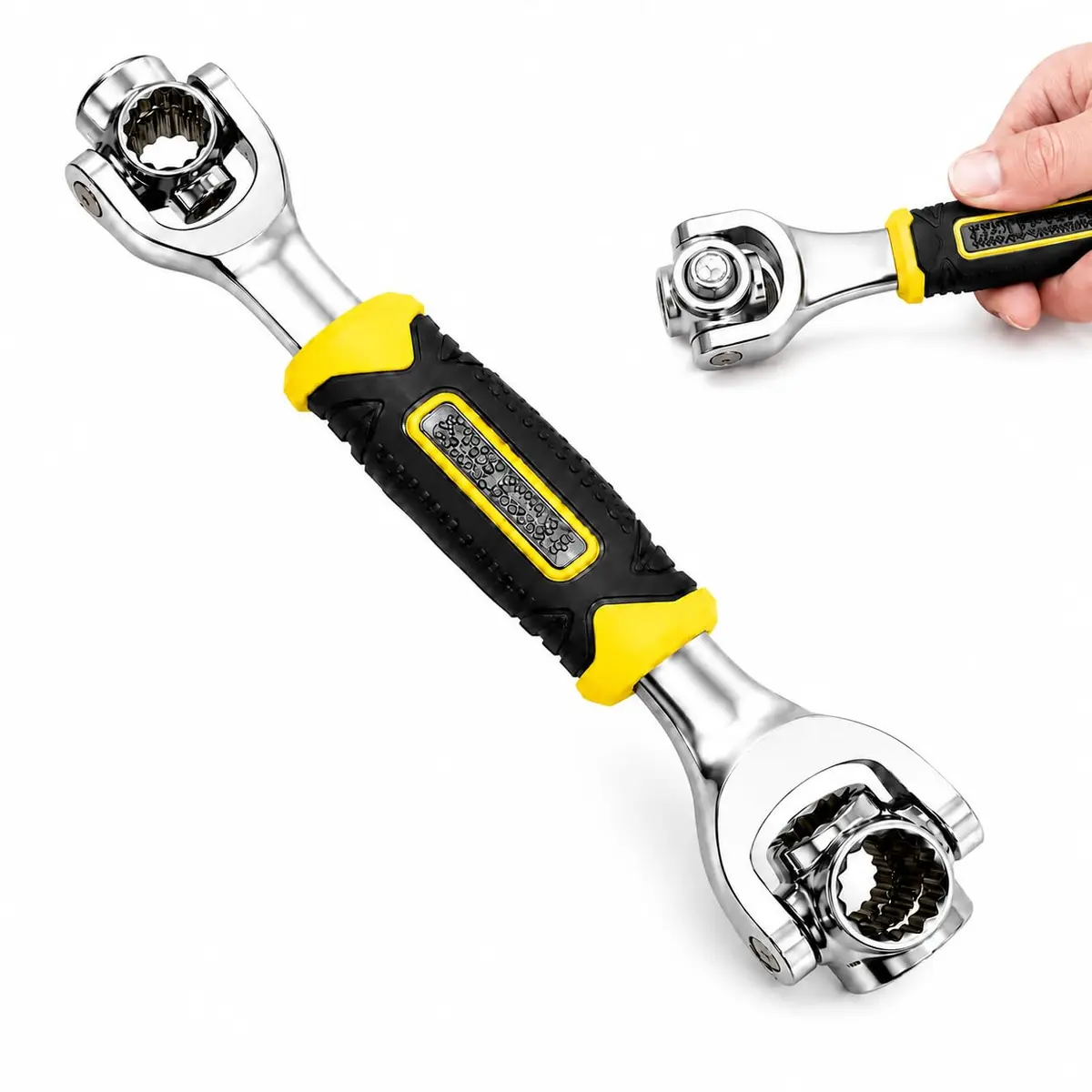 Chave Universal 48 em 1 Multifuncional Ajustável, Chave de Soquete com Cabeça Giratória 360°, para Porcas e Parafusos, Ajuste 5/16" a 3/4", Ferramenta Manual para Casa, Carro e Oficina