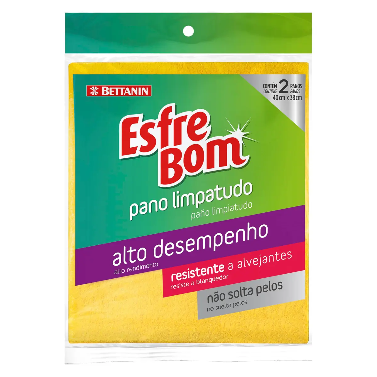 EsfreBom - Pano Limpa Tudo, Cor Amarela, Bettanin - 1