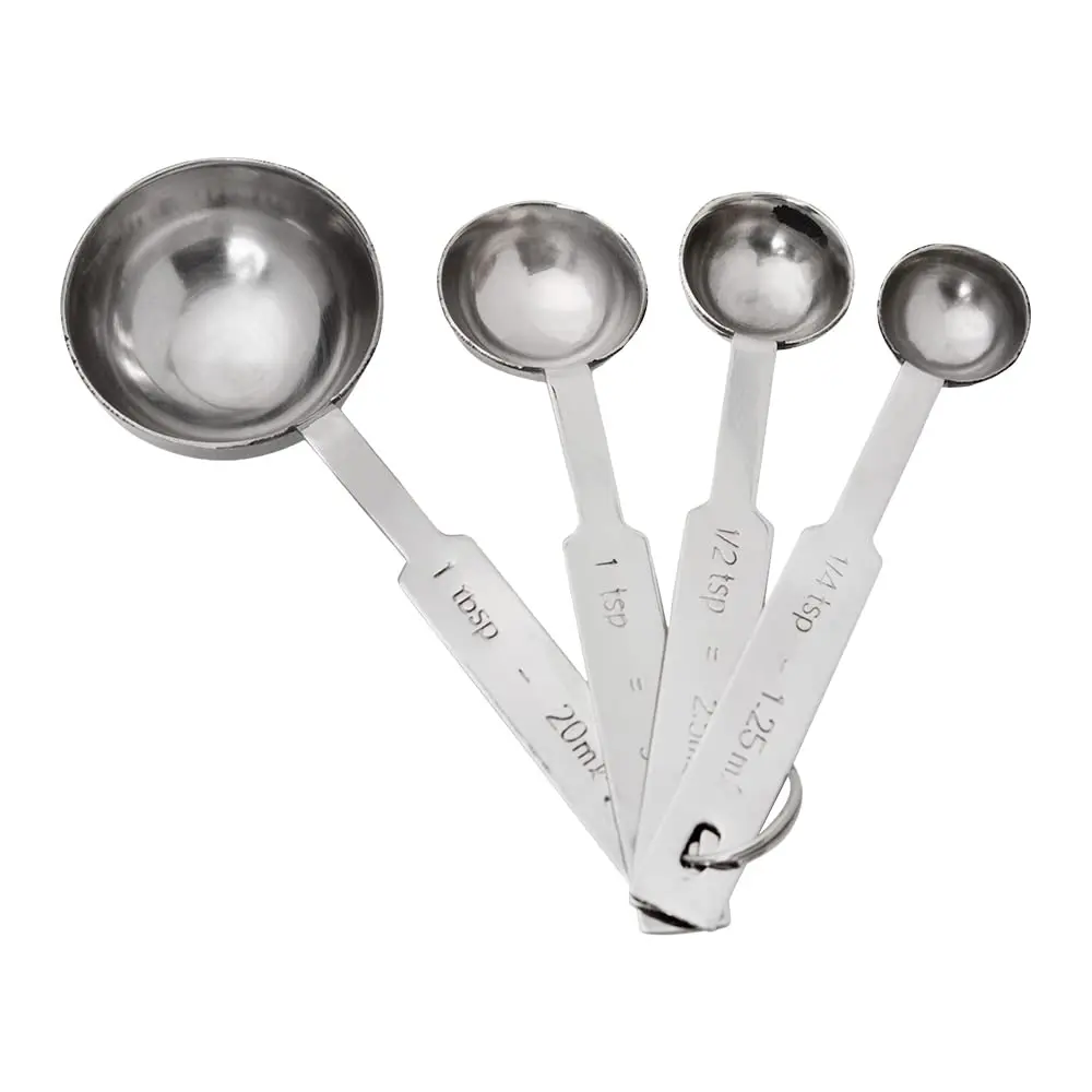 Mimo Style Conjunto de 4 Colheres Medidoras, Próprias para Ingredientes Secos ou Líquidos, Possui Marca de Capacidade nas Alças, Produto Leve e Fácil de Manusear, Material de Aço Inox de Qualidade - 1