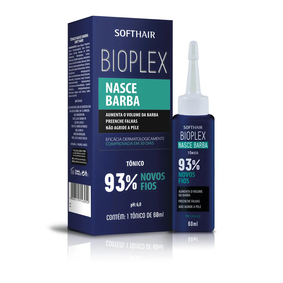 Tônico Nasce Barba Bioplex SoftHair - 60ml, Soft Hair