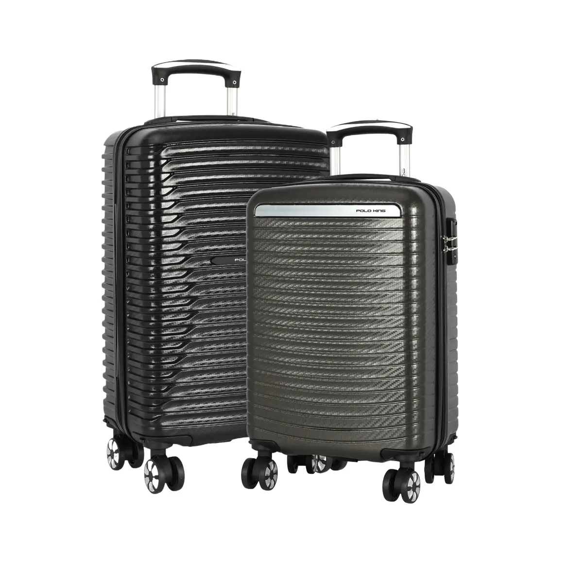 Kit Mala Bordo 10kg + Média 23kg, ABS Reforçado, Cadeado Senha Personalizável, Aprovada ANAC, Rodas 360° - Polo King - 1