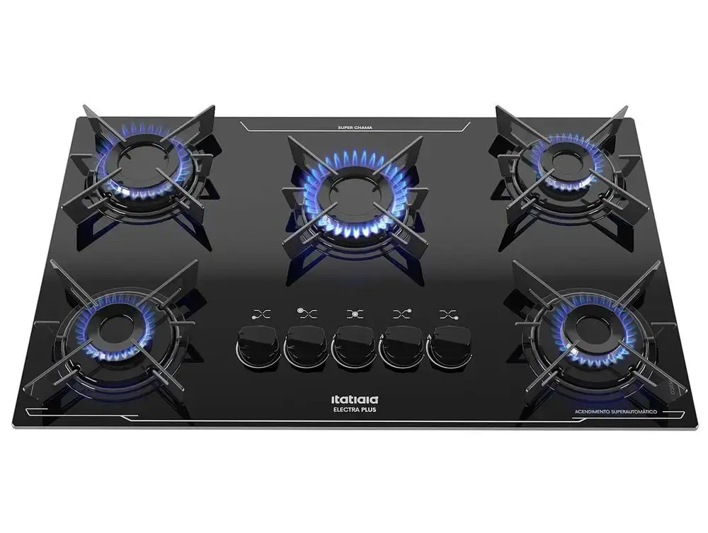 Cooktop 5 Bocas a Gás GLP Itatiaia Preto Electra Plus - Bivolt