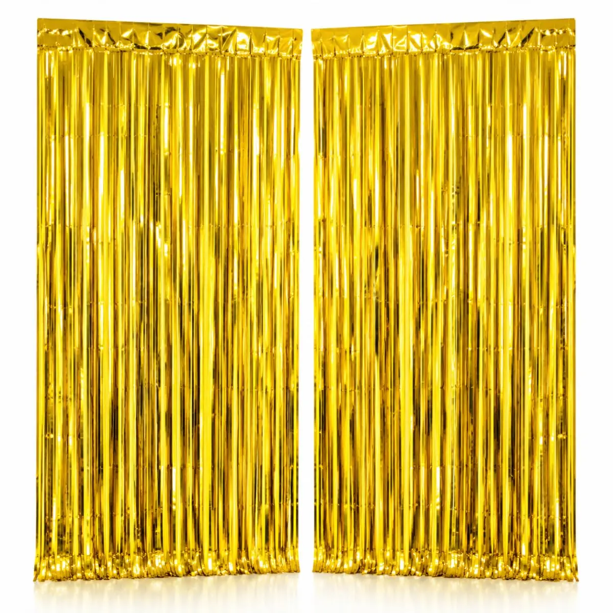 Kit 2 Cortinas Metalizadas 2x1 m para Decoração de Festa Dourado