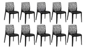 [R$ 49,90 cada] Kit 10 Cadeiras Gruvyer Preto para Jantar e Escritório - 1