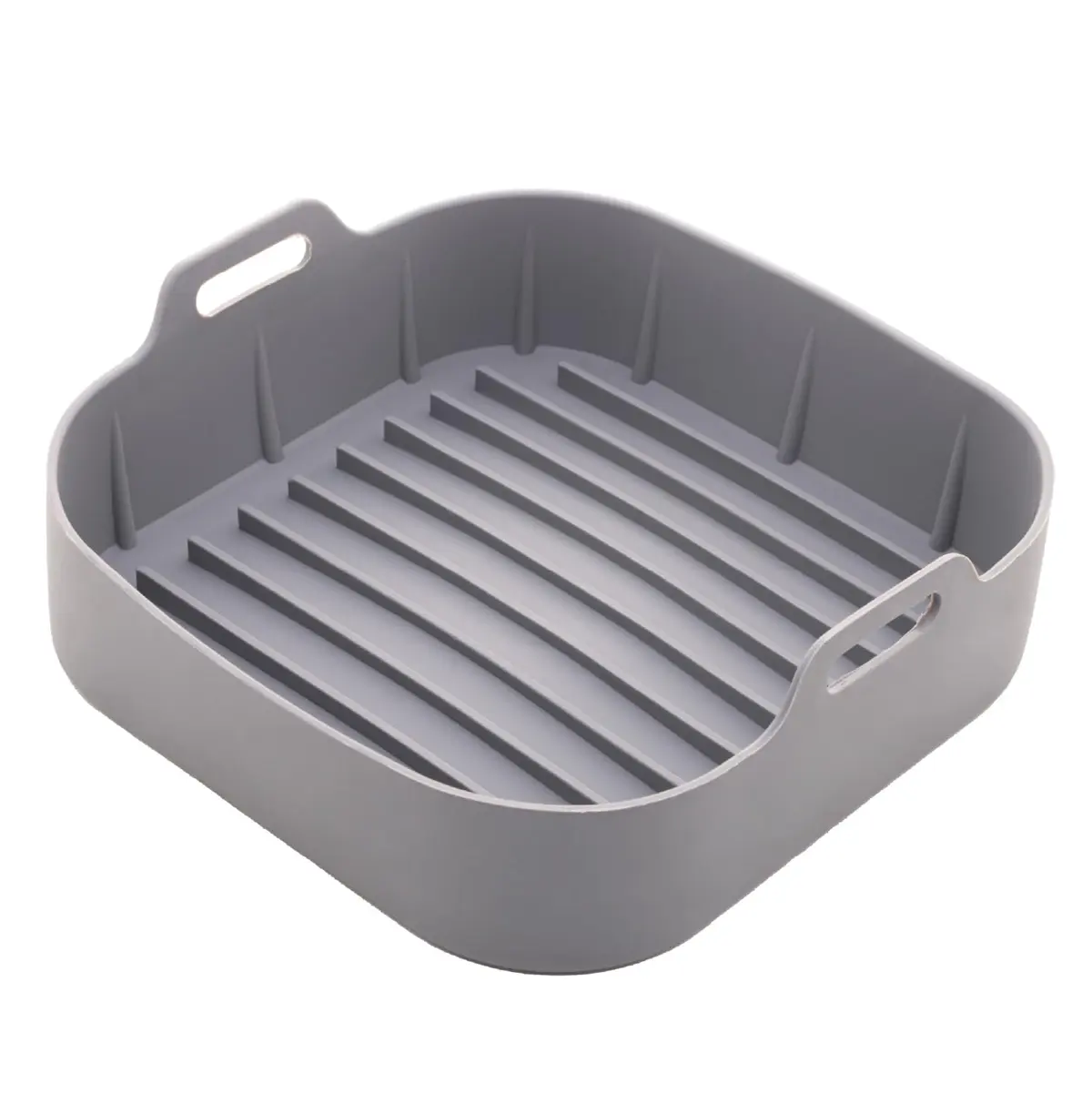 LYOR - Forma Quadrada de Silicone para Air Fryer Cinza 20Cm x 7Cm