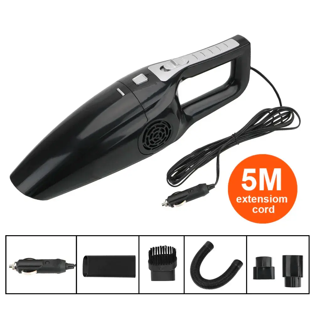 Aspirador de Pó Portátil para Carro, Aspirador de Uso Duplo Úmido e Seco, Mini Aspirador de Mão Potente, Alta Sucção 12V 120W - 1