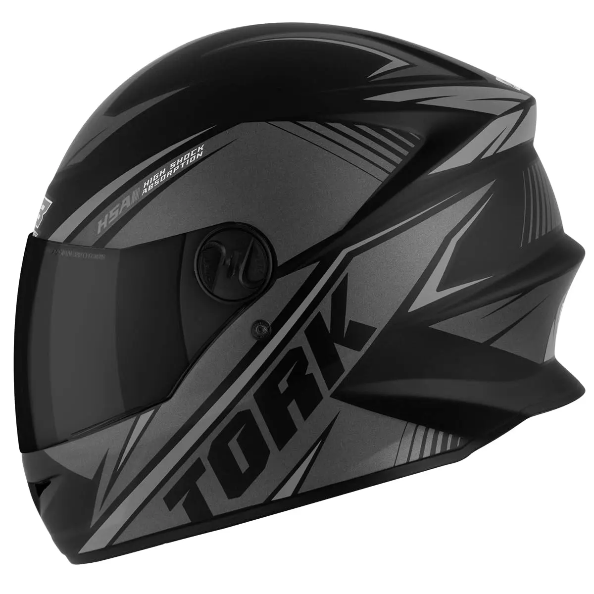 Capacete Moto R8 Pro Tork Fechado 56 Preto/Prata Viseira Fumê