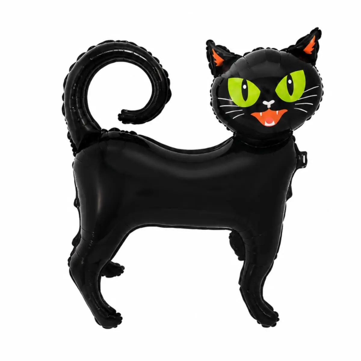 Balão Metalizado 3D Gato Preto Halloween com Base 24 Pol | Inflado com ar comum, sem necessidade de gás hélio