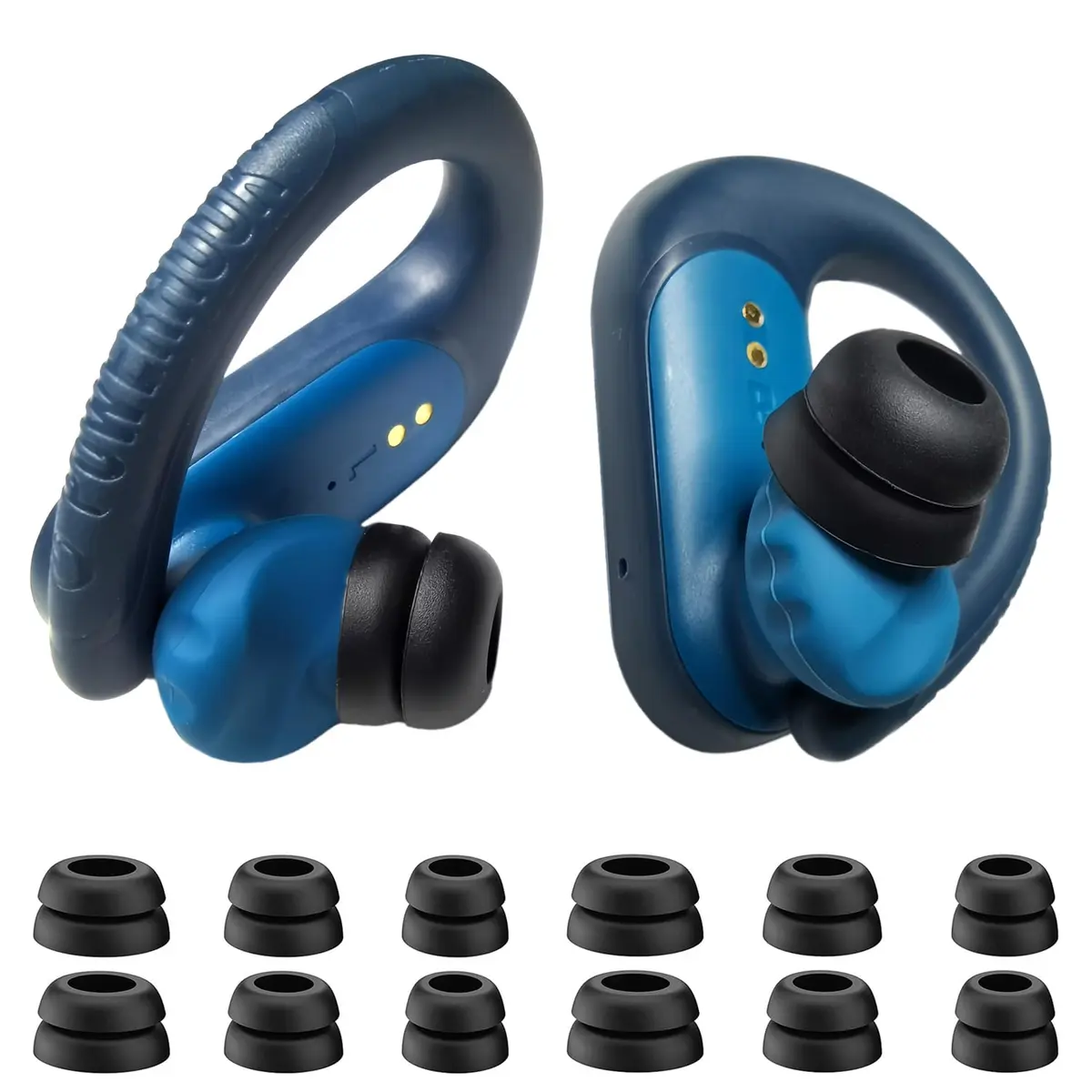 Pontas auriculares de flange dupla para JBL Endurance Peak 3/Peak II/Peak III/Run 2 - Redução de ruído antiderrapante - 6 pares (P/M/G) - Pontas de substituição para fones de ouvido