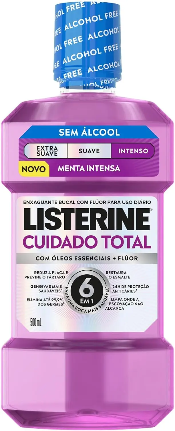 Enxaguante Bucal Listerine Cuidado Total Intenso, Menta, Sem Álcool, 500ml - 1