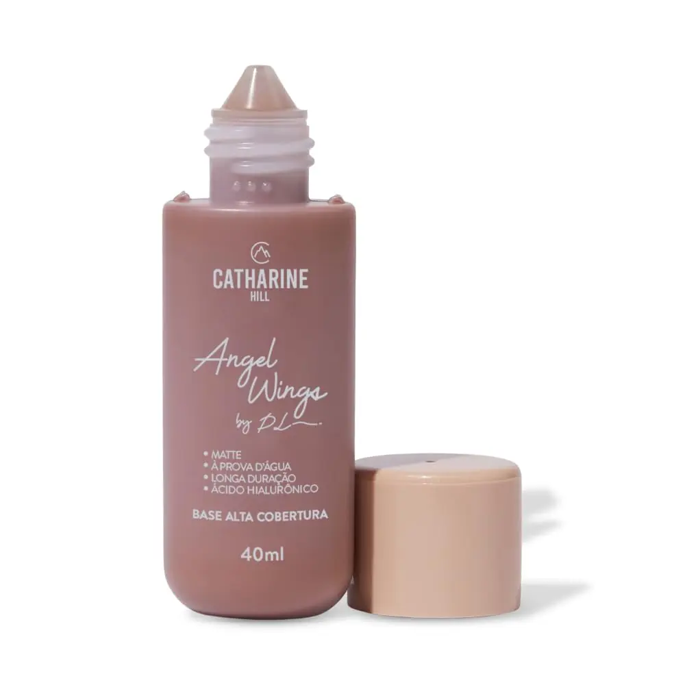 Catharine Hill Base Líquida Alta Cobertura Angel Wings 2022/A9 40ml À Prova D'água Acabamento Matte Vegano Ácido Hialurônico