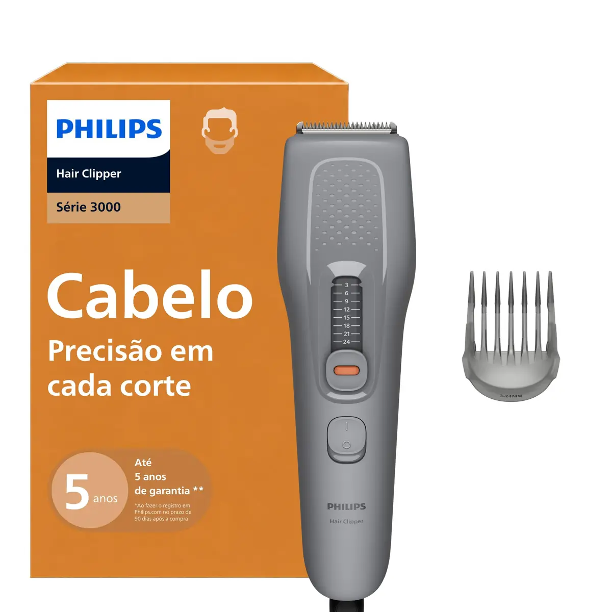 Cortador de cabelos Philips Hair Clipper Série 3000, HC3722/15