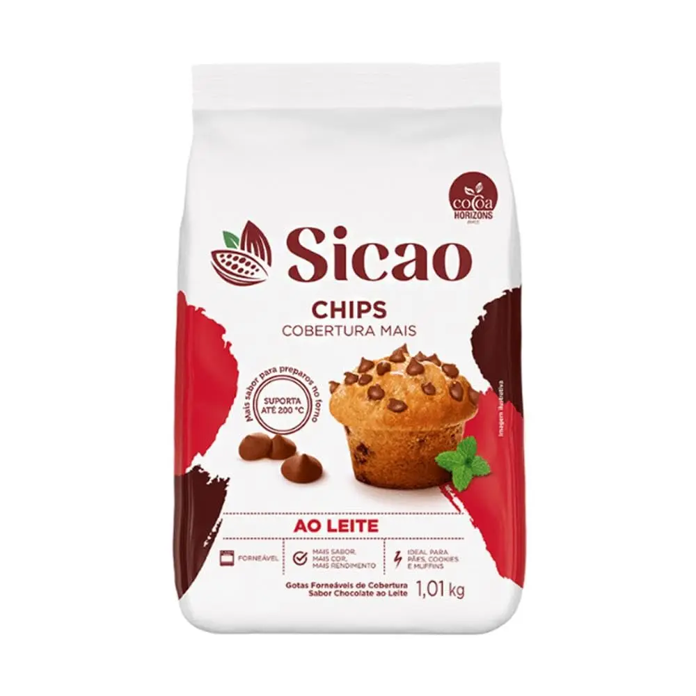 Cobertura em Gotas Sicao, Sabor Chocolate ao Leite, 1,01kg | Produzido com os Melhores Ingredientes