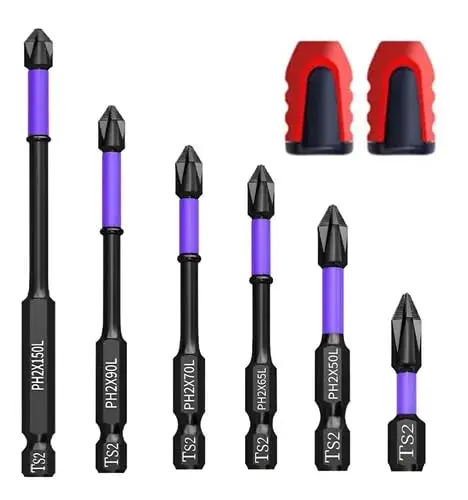 Kit 6 Pontas Bits Super Magnéticas S2 para Parafusadeira – Alta Dureza para Metal, Madeira e Plástico - 1