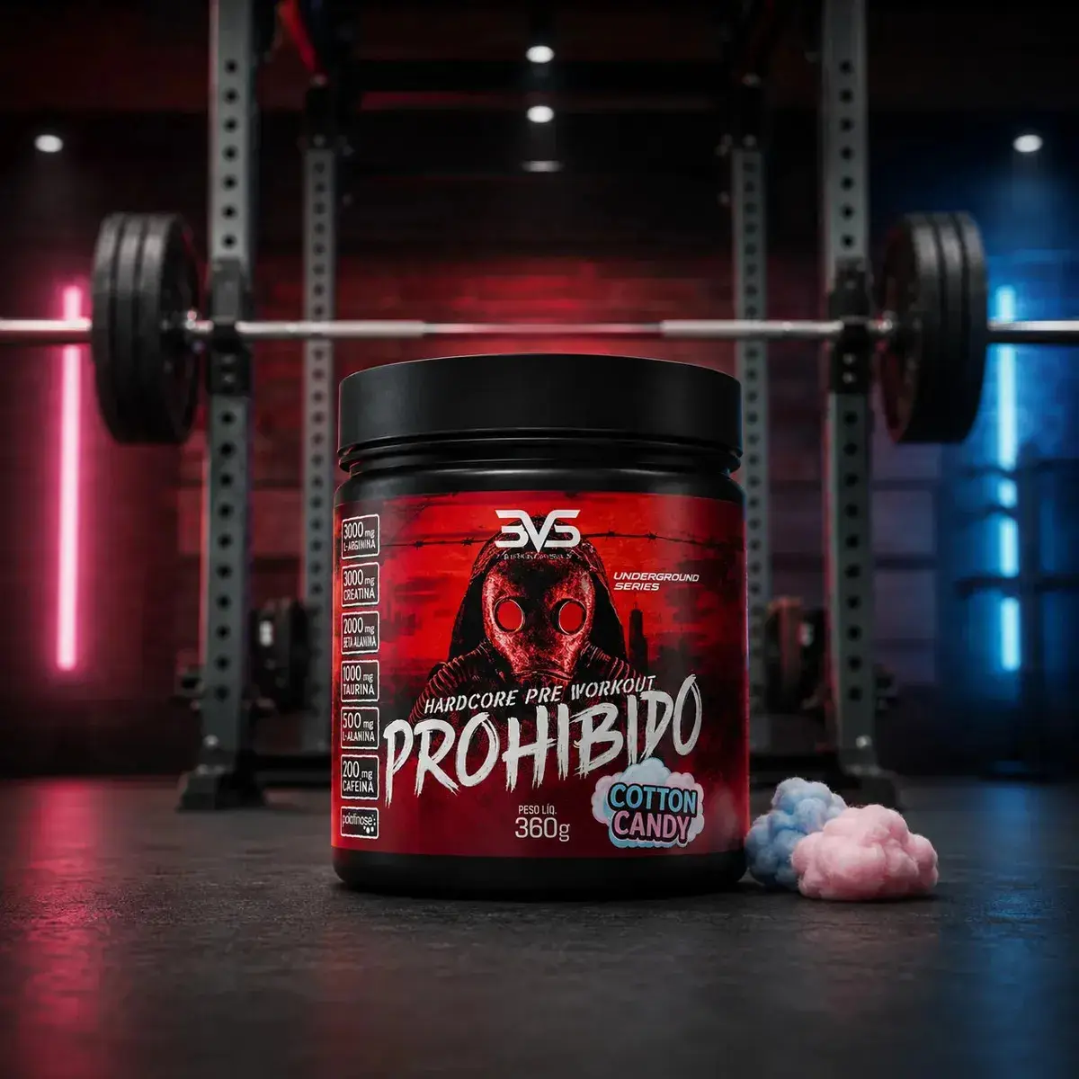Prohibido Pré Treino 360g - Sabor: Cotton Candy - A Combinação Perfeita De 8 Ingredientes Que Proporcionam Energia Do Início Ao Fim Do Seu Treino thumbnail 2