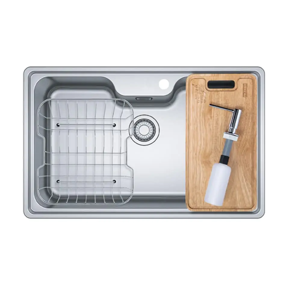 CUBA FRANKE BELL PARA COZINHA GOURMET DE AÇO INOX BCX 610-81 810x510mm C/ACESSORIOS