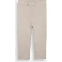 calça infantil de tricot canelada bege