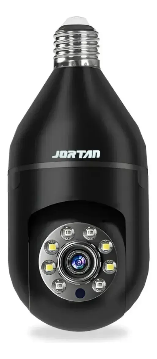 Câmera Lampada Espia Wi-fi Giro 360 Graus Noturna Colorida Cor Preto - 1