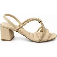Sandália Salto Médio Feminina cê T5280-292 Areia - 1