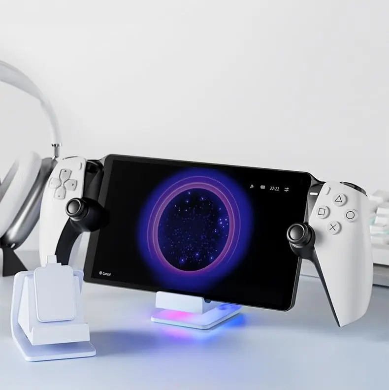 Suporte de Carregamento para PS Portal Base Carregamento Dock para PSPortal | Base Carregamento para PS Portal Estação De Carregamento Dock com LED, branco