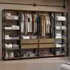 Guarda-Roupa Closet Modulado Valencia 4 Gavetas 258cm Rustic/Preto Madesa 01 - Marrom - 1
