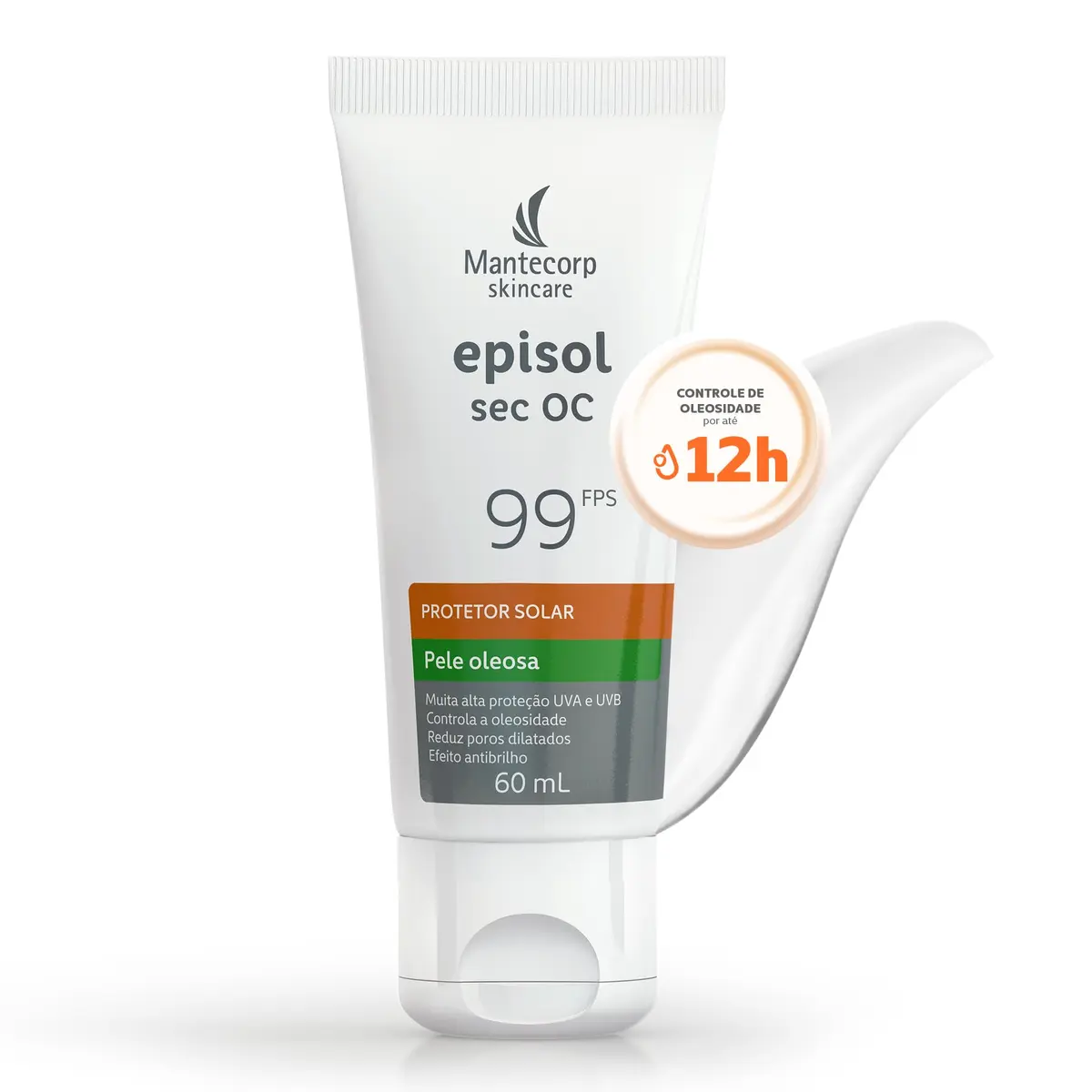 Protetor Solar Facial Episol Sec Oc Fps 99 – 60g – Proteção Solar e Controle do Brilho – Para Peles Oleosas - Mantecorp