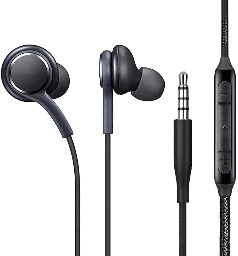 Fone de Ouvido com fio P2 3.5mm com Microfone e Controle de volume no Fio e Som Equilibrado para Celulares Tablets PCs e Notebooks