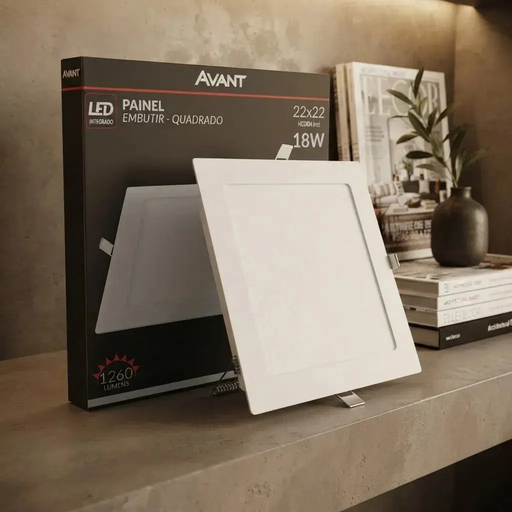 Plafon Led Luminaria Embutir Painel Teto 18w Avant