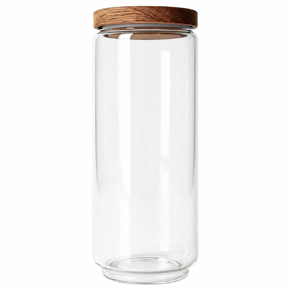 Pote de Vidro Hermético 1300ml com Tampa de Bambu Porta Mantimentos | Mais espaço para organizar sua cozinha