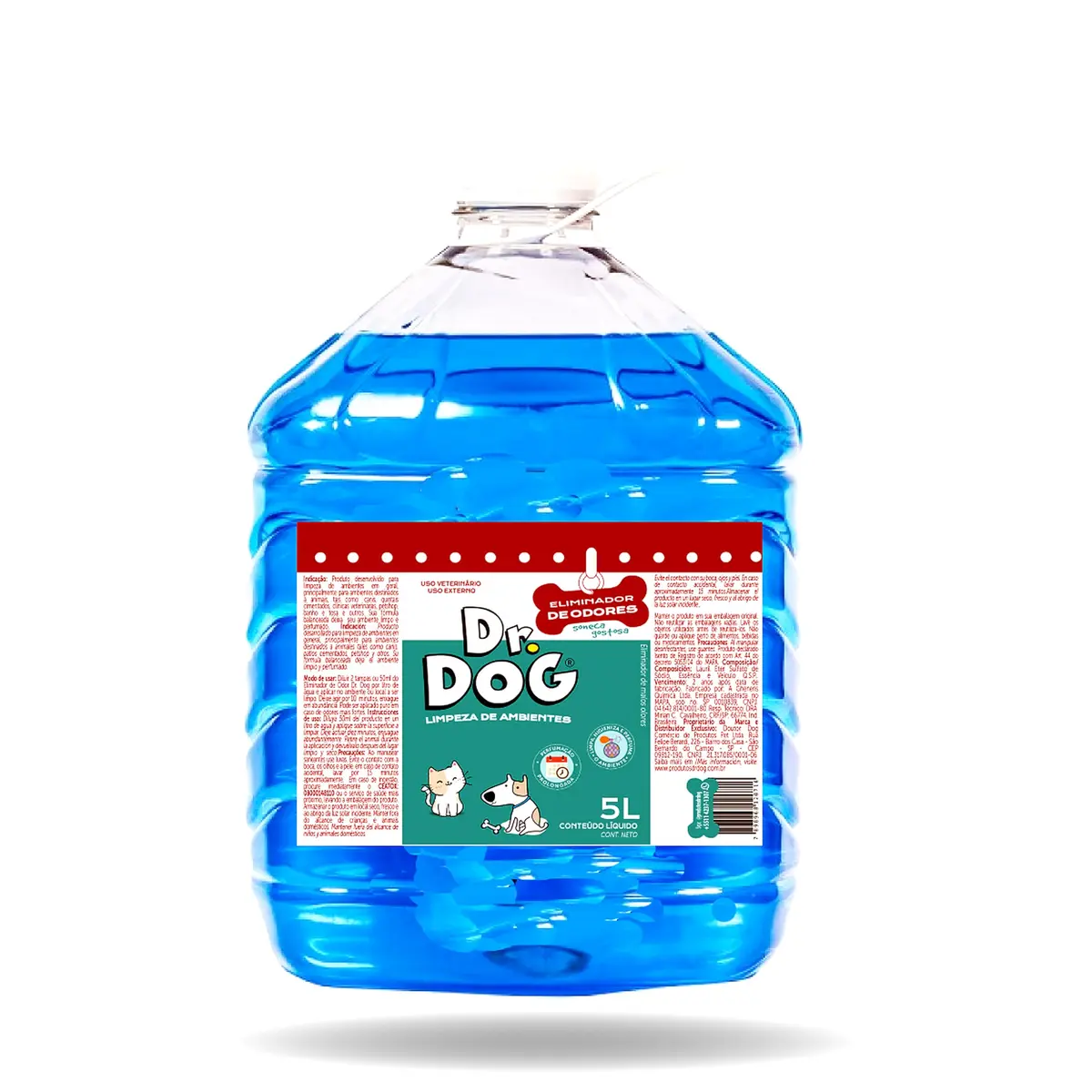 Elimina Odores PET Dr. Dog 5 litros – Antibac Concentrado - Limpeza Segura para Quintal, Garagem, Clínicas e Caixa de Areia - Aroma Suave Bamboo OU Capim Limão (Bamboo, suave e delicado)