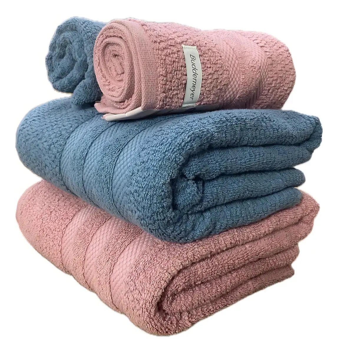 Jogo Toalha Banhão Buddemeyer Vanilla Extra Soft Algodão 4pç Cor Azul E Rosa - 1