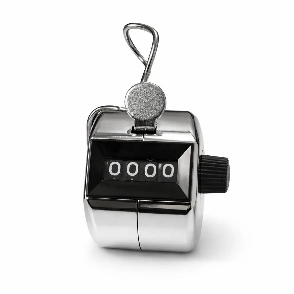 Contador Manual Analógico 4 Dígitos Metálico Contagem 0000-9999 Clique Mecânico com Reset Portátil - 1