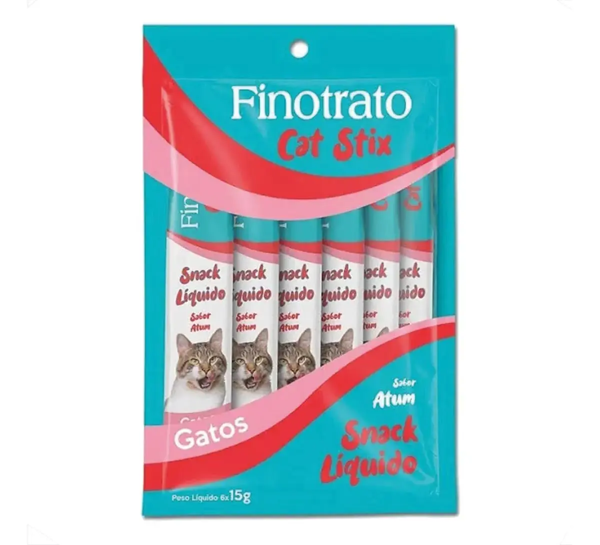Petisco para Gatos Finotrato Cat Stix, 15g, Pack com 6 Unidades | Atum
