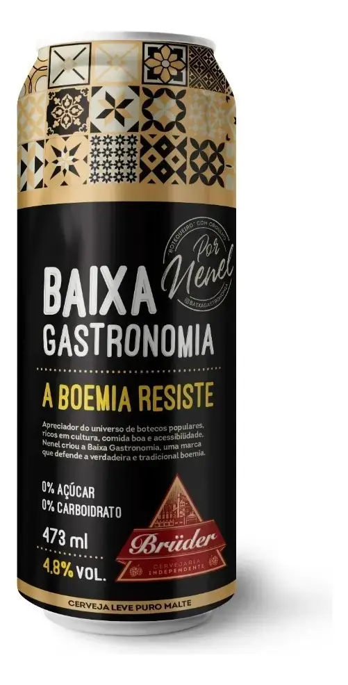 Cerveja Bruder Baixa Gastronomia Low Lata 473ml Artesanal